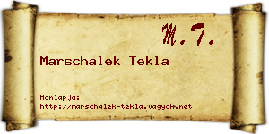 Marschalek Tekla névjegykártya